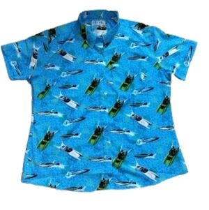 DIXXON Eliminator Boat Party Men's Shirt 2X Vibrant Blue 2XL